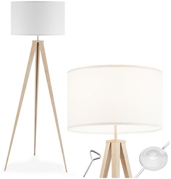 tectake Stehlampe Stehleuchte, Energiesparlampe, Elegante Stehleuchte für gemütliche Atmosphäre
