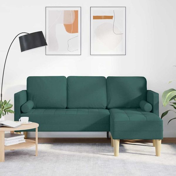 vidaXL Sofa Set mit Kissen Dunkelgrün Polyester 42001917