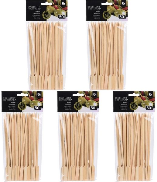 Koopman Schaschlikspieße Grillspieße Partyspieße Bambusspieße (250-St), 250tlg, Bambus, Nachhaltig, 20cm lang, eckige Form