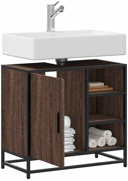 vidaXL Waschbeckenunterschrank Braun Eichen-Optik 65x33x60 cm 849288