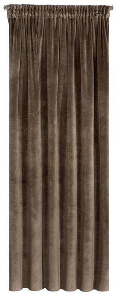 Eurofirany 'VILLA' Vorhang, Samtvorhänge, Velours Blickdicht, Braun, KRÄUSELBAND, H270 x B140 cm (1er Pack)