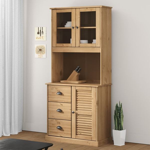 Buffetschrank,Sideboard-Aufsatz VIGO 78x30x100 cm Massivholz Kiefer