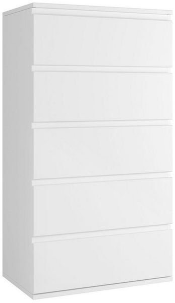 Homfa Kommode, Sideboard mit 5 Schubladen, Schubladenschrank, weiß, Holz, 55x33x100cm