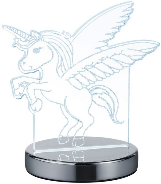 LED Tischleuchte KARO Einhorn 3D Optik, Lichtfarbe einstellbar, Höhe 17cm Bild 2