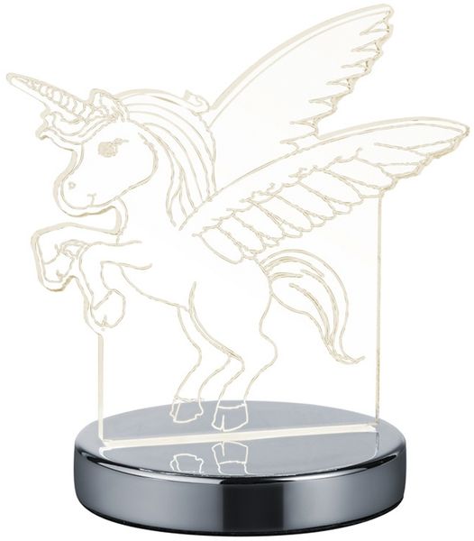LED Tischleuchte KARO Einhorn 3D Optik, Lichtfarbe einstellbar, Höhe 17cm Bild 3