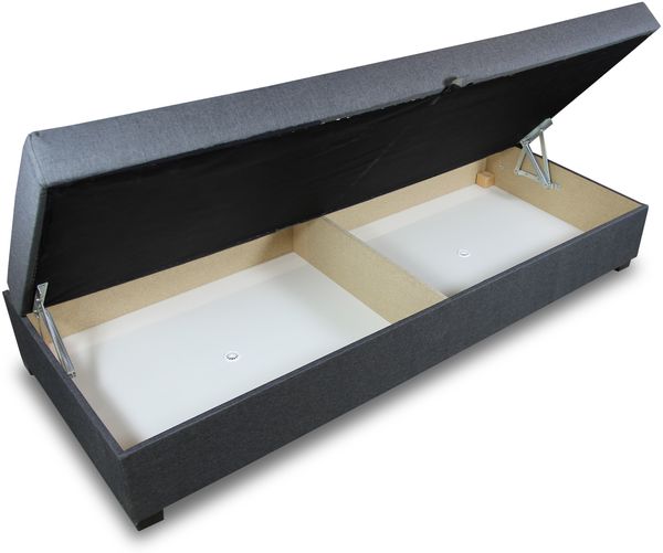 Einzelbett Misti - Sofa mit Bettkasten, Schlafsofa, Bettsofa, Farbauswahl, Bettgestell, Komfortbett, Bett für Jugendzimmer, Schlafmöbel (Grau (Lux 05)) Bild 3