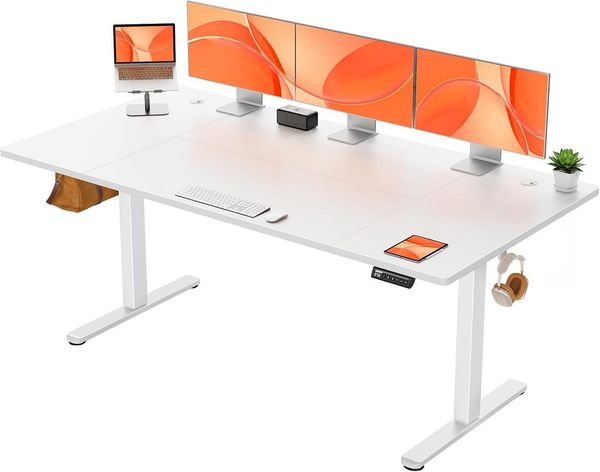 ErGear Schreibtisch Schreibtisch Elektrisch Höhenverstellbarer 180x80 cm (Schreibtisch Höhenverstellbar mit 4 Memory-Funktion), Gaming Tisch mit Vierteilige Tischplatte