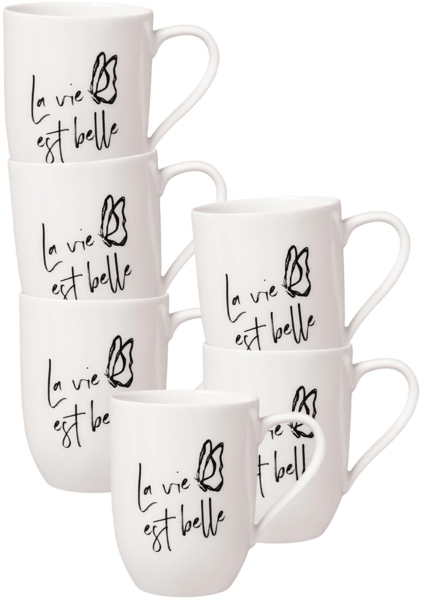 Villeroy & Boch Statement Becher 'La vie est belle' 290 ml 6er Set - DS