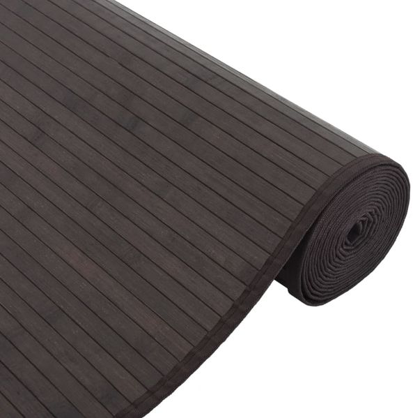 vidaXL Teppich Rechteckig Dunkelbraun 80x200 cm Bambus 376911 Bild 4