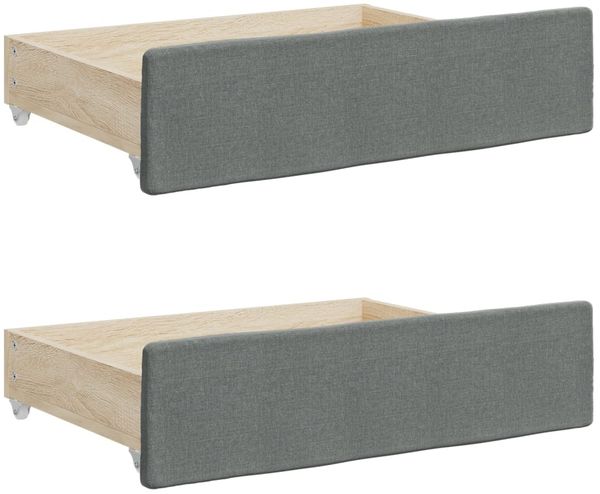 vidaXL Tagesbett Ausziehbar mit Schubladen Dunkelgrau 90x190 cm Stoff 3197473 Bild 9