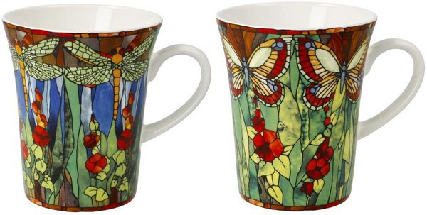 Goebel Tasse Tiffany, Porzellan, mit Echtgoldauflage, Mehrfarbig, Schmetterlinge, H: 11.5cm