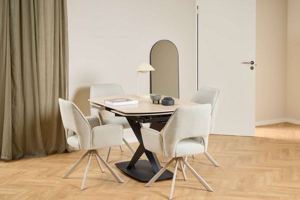 ACTONA GROUP Esszimmerstuhl Graham, Polsterstuhl, Stuhl mit Polsterung (Set, 2 St), Stoff, dekorativer Cut-Out, Drehfunktion, 4-Stern-Gestell, FSC™