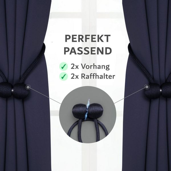 Cozyor Verdunkelungsvorhang 2er-Set inkl. 2 Magnethalter, thermoisolierend, Gardinen blickdicht (2 St), Ösen, verdunkelnd, Mikrofaser Polyester, Gardinen Thermo Vorhang 160x135 Wohnzimmer, Schlafzimmer, Kinderzimmer