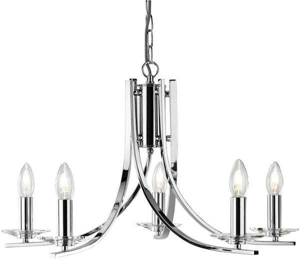 Searchlight Kronleuchter Hängeleuchte Ascona, 5-flammig, ohne Leuchtmittel, Elegante Optik