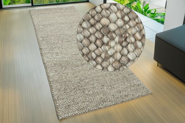OTTO home Läufer Wolly, handgewebt, Handweb Teppich, rechteckig, Höhe: 14 mm, Wolle, Brücke, Flur, Schlafzimmer, Wohnzimmer