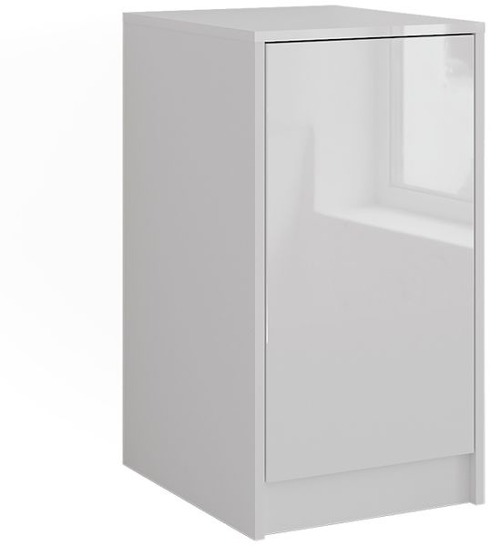 Kommode Sherry Weiß/Weiß Hochglanz 40.2 x 76 cm mit Behälterdeckel Vicco
