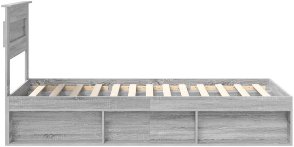 vidaXL Bettrahmen Graues Sonoma 75 x 190 cm Massives Kiefernholz 3409820 Bild 8