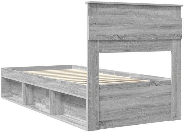 vidaXL Bettrahmen Graues Sonoma 75 x 190 cm Massives Kiefernholz 3409820 Bild 9