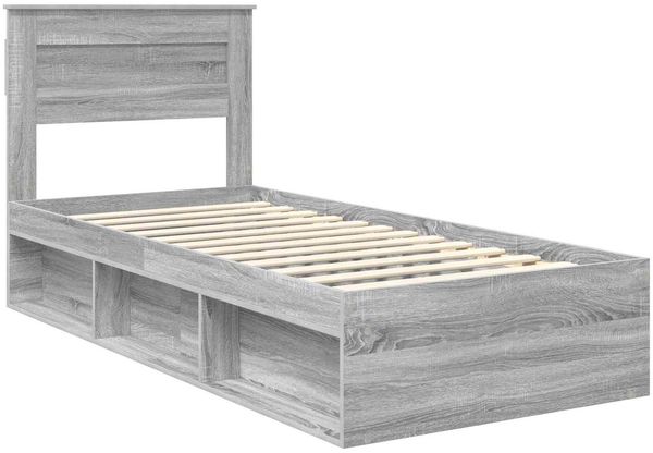 vidaXL Bettrahmen Graues Sonoma 75 x 190 cm Massives Kiefernholz 3409820 Bild 4
