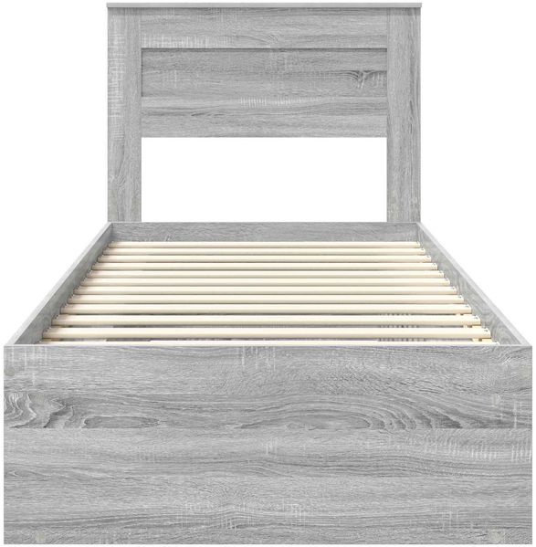 vidaXL Bettrahmen Graues Sonoma 75 x 190 cm Massives Kiefernholz 3409820 Bild 7