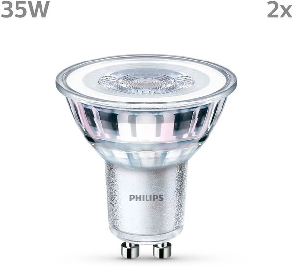 Philips LED classic Lampe 35W GU10 Warmweiß 255lm Silber 2er P