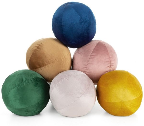 Eurofirany Dekokissen Kugelkissen Kugelformiges Kissen Ball Samt Velvet, besonders weich, dekorativ und designvoll 24 cm