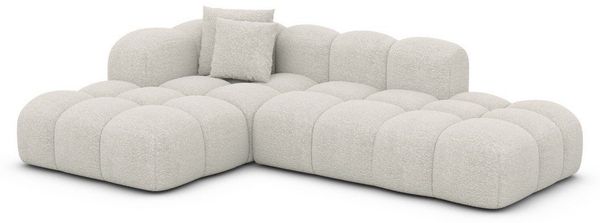 Sofa Dreams Ecksofa Formentera L Form Lounge Designer Sofa, mit Boucléstoff Bezug in Pearl, Ausrichtung Ecke links