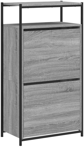 vidaXL Schuhschrank Grau Sonoma 60x34x112 cm Holzwerkstoff 840032 Bild 4