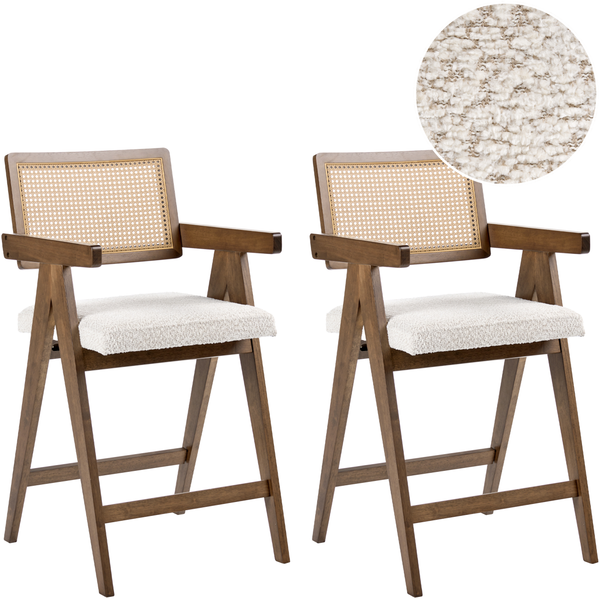 Set mit 2 Barstühlen AVA Holz Braun Hellbeige