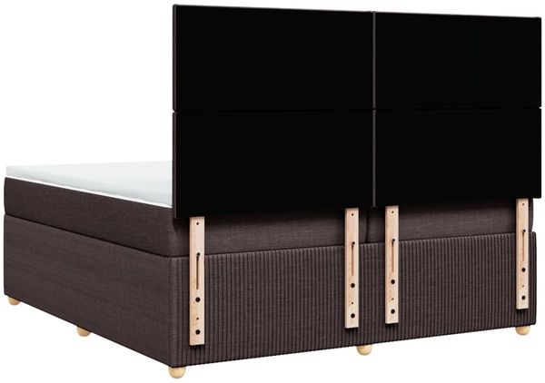 vidaXL Boxspringbett mit Matratze Dunkelbraun 200x200 cm Stoff 3294459 Bild 8