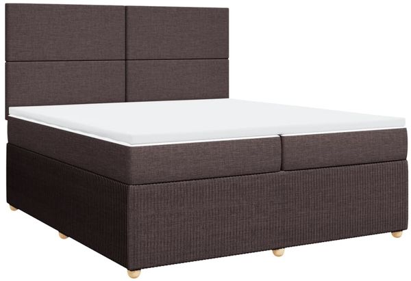 vidaXL Boxspringbett mit Matratze Dunkelbraun 200x200 cm Stoff 3294459 Bild 3