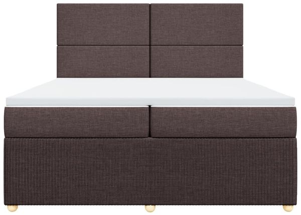 vidaXL Boxspringbett mit Matratze Dunkelbraun 200x200 cm Stoff 3294459 Bild 6
