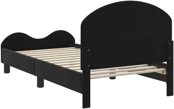 vidaXL Kinderbettgestell mit Kopfteil Schwarz 80 x 160 cm Samt 42011108 Bild 7