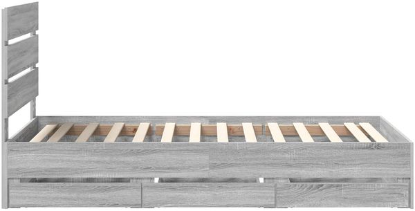 vidaXL Bettrahmen Graues Sonoma 90 x 200 cm Ingenieurs Holz 3411862 Bild 9