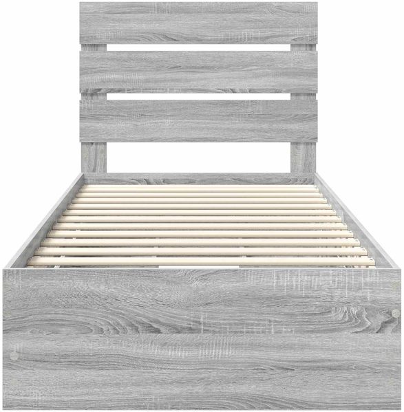 vidaXL Bettrahmen Graues Sonoma 90 x 200 cm Ingenieurs Holz 3411862 Bild 8