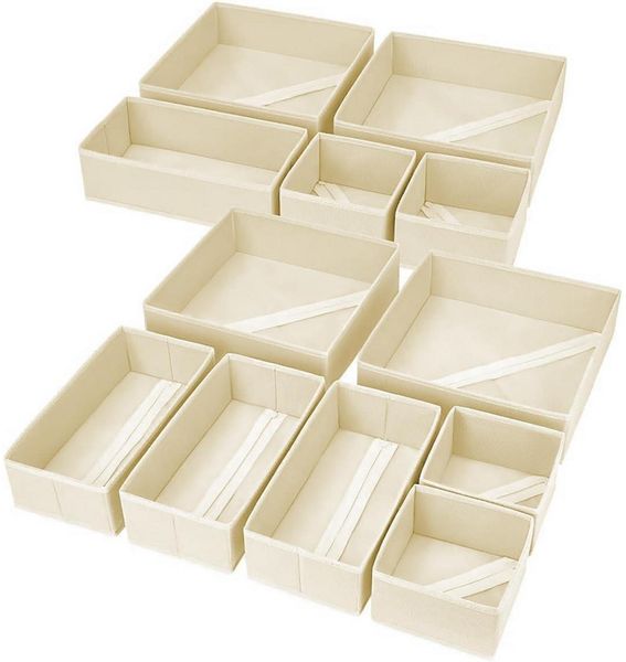 Homsorout 12tlg Schrank Organizer Schubladen Organizer Aufbewahrungsbox
