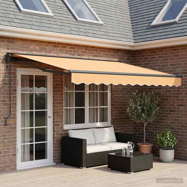 vidaXL Elektrische ausziehbare Markise Sand 4 × 3,5 m 3426157