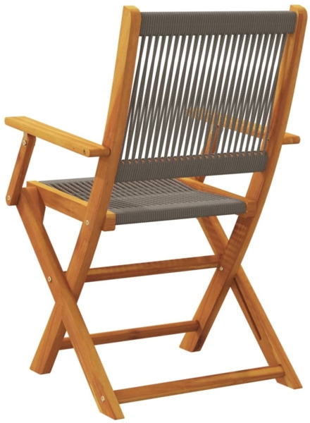 vidaXL Gartenstühle 4 Stk. Klappbar Grau Massivholz Akazie 3214568 Bild 5