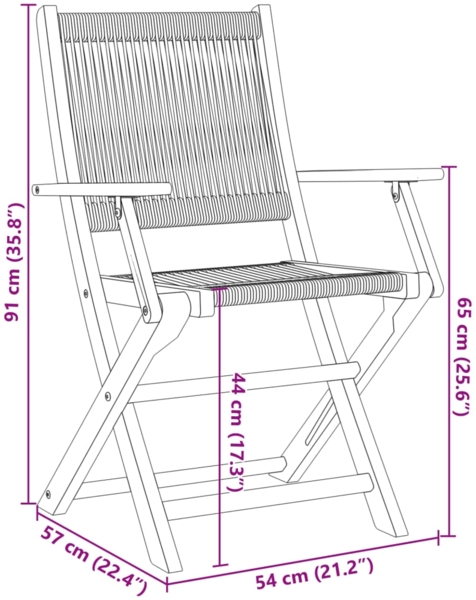 vidaXL Gartenstühle 4 Stk. Klappbar Grau Massivholz Akazie 3214568 Bild 9