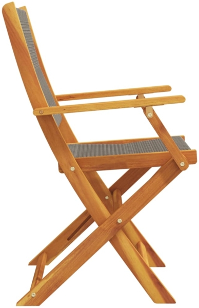 vidaXL Gartenstühle 4 Stk. Klappbar Grau Massivholz Akazie 3214568 Bild 4