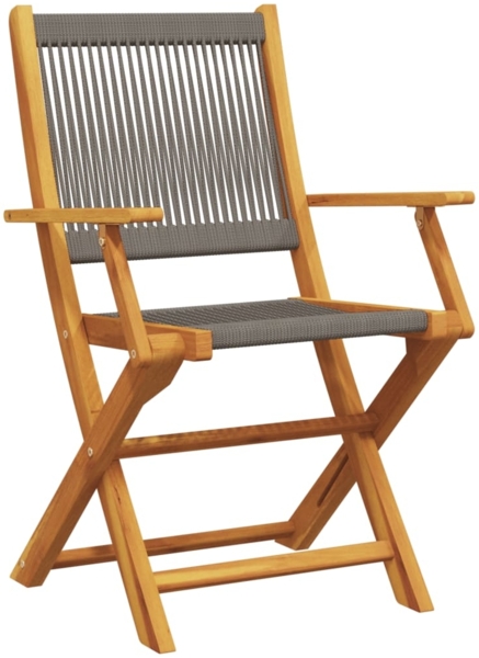 vidaXL Gartenstühle 4 Stk. Klappbar Grau Massivholz Akazie 3214568 Bild 2