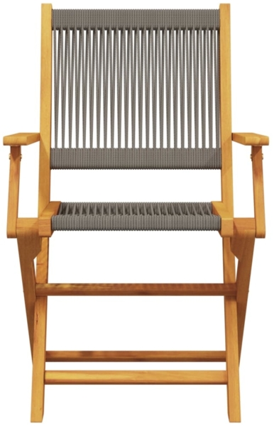 vidaXL Gartenstühle 4 Stk. Klappbar Grau Massivholz Akazie 3214568 Bild 3