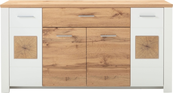 Sideboard LIV'IN Matera, Holzwerkstoff, Weiß, Holzfarben, 164 x 87 x 46 cm