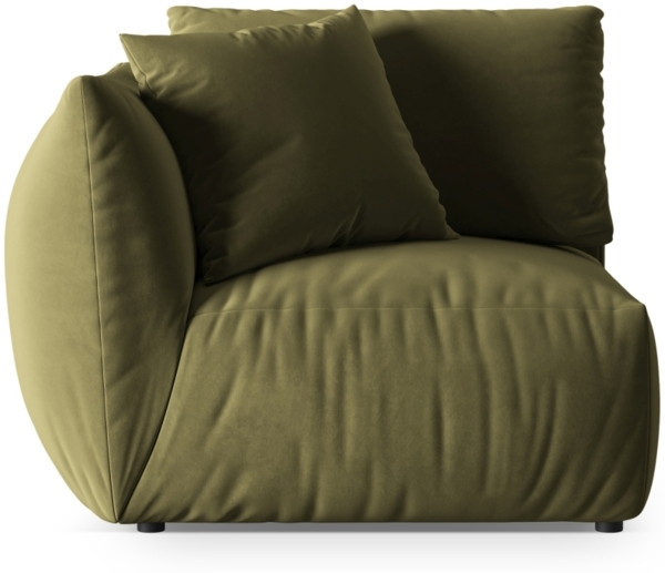 Micadoni Eckmodul Groß Chris 1-Sitzer Links Samt Hellgrün