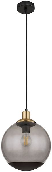 Pendelleuchte, Metall, Schwarz-matt, Glas, H 120 cm