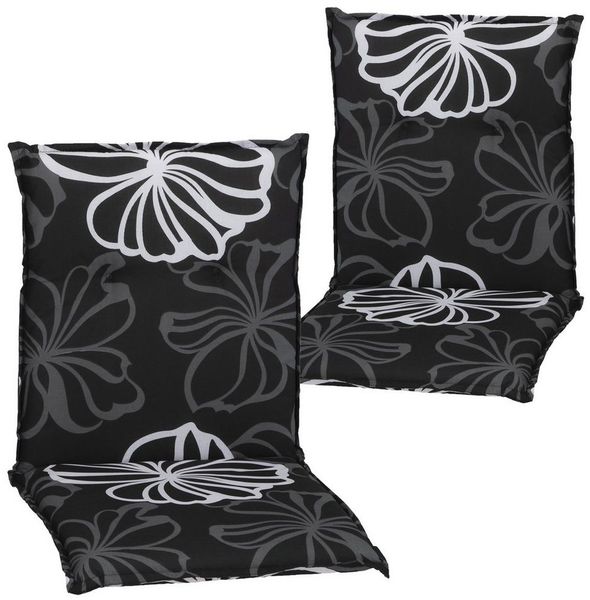 NYVI Sitzauflage Niedriglehner Auflagen 2er Set Barcelona Gartenstuhlauflagen 100x50cm, (2 St), Niederlehner Stuhlauflage Sitzauflage mit Halteband Blumen Floral