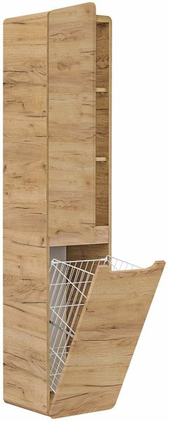 Badezimmer Hängeschrank inkl. Wäschekorb 170x35x35 cm FERMO Gold Eiche Bild 3