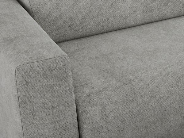 Ecksofa PASADENA, freistehendes Ecksofa, breite Armlehnen, Federsitz - links - Hellgrau Stoff Bild 7
