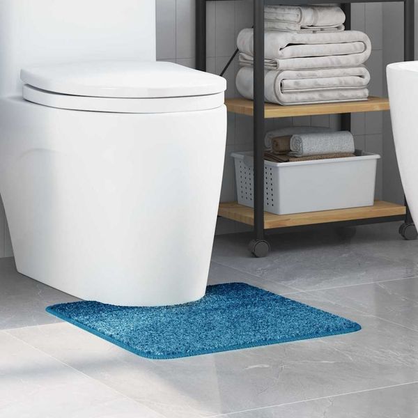 vidaXL Rutschfeste Badematte mit Toilettenausschnitt Blau 50 x 50 cm 4019823