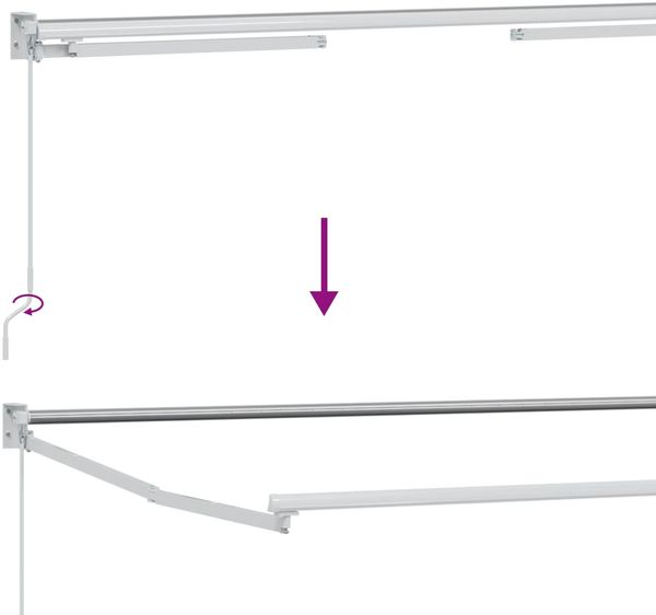 vidaXL Manuelle Gelenkarmmarkise mit LEDs Anthrazit und Weiß 3,5 x 2 m 3419215 Bild 11